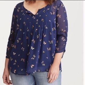 Torrid Chiffon Butterfly Blouse